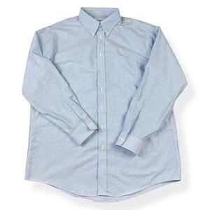 Arrow Dover Light Blue Dress Shirt Pocket Mens Size 17.5 36 Long Sleeve